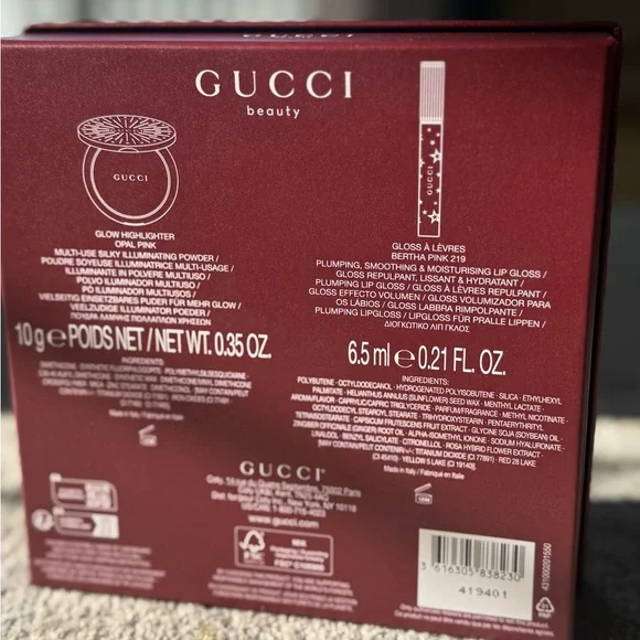 Gucci Beauty Glow Highlighter & Lip Gloss Gift Set Opal Pink + Bertha Pink New - Picture 5 of 5